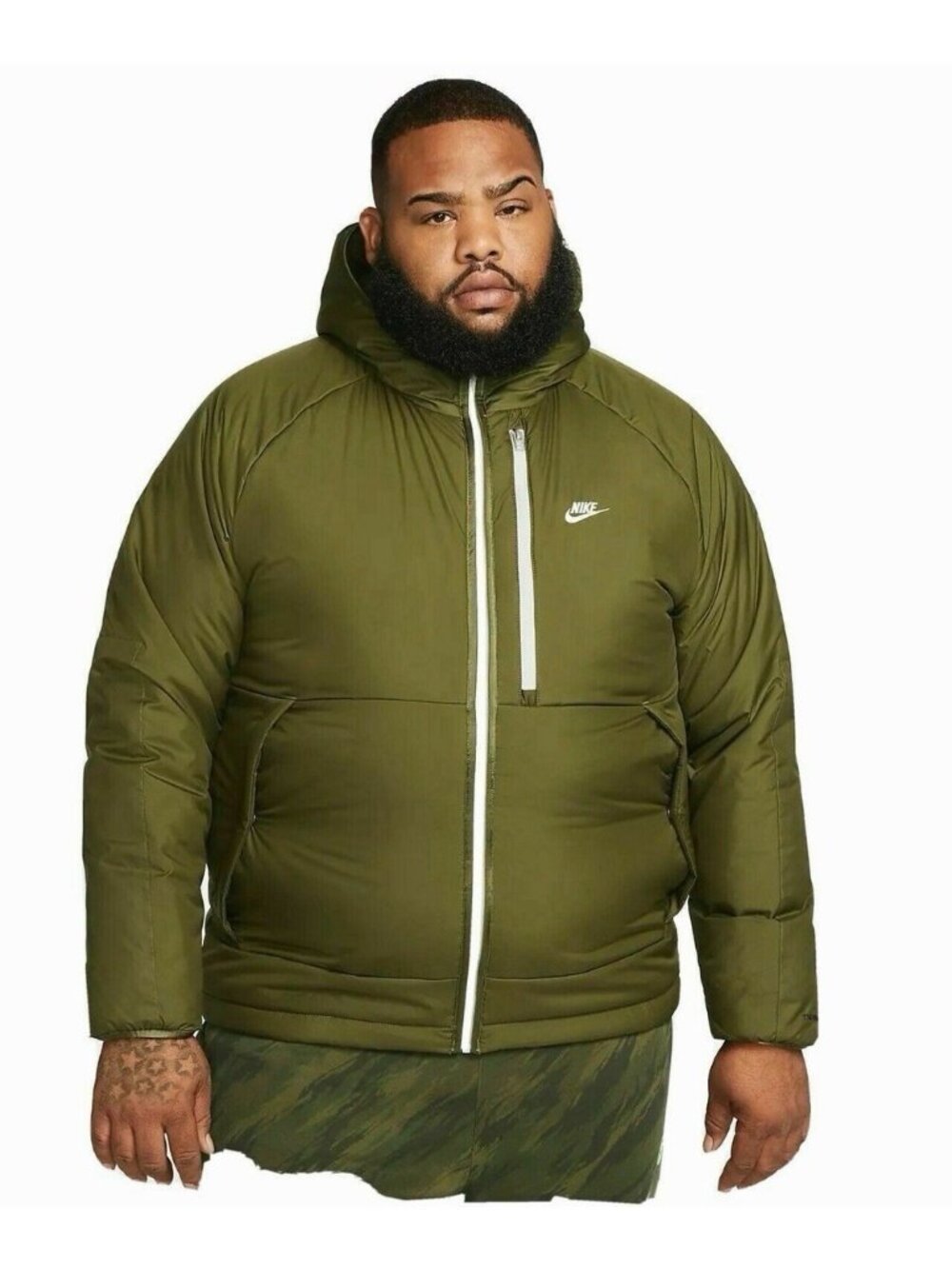 Nike Mens Therma Fit Legacy Hooded Olive Green Jacket XXL DD6857-326